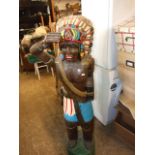 Carved Wooden Indian Chief 57 inches tall