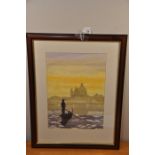 Watercolour - Venice signed Fuseher 10 1/4" x 14 1/2".