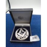 Masonic plaid brooch pewter