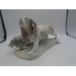LLadro style table centerpiece featuring 2 springers?, 6.5" high x 11" long