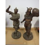 2 Metal Figures 21 inches tall ( both a/f )