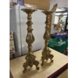 Large Heavy Brass Candlesticks 18 inches tall