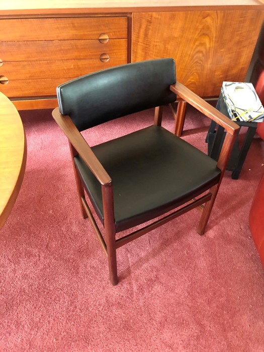 Retro Mid Century Extending Dining Table with one leaf & 6 Chair Frames - Image 6 of 9