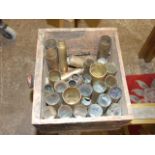 Wooden Box of Assorted Shell Casings