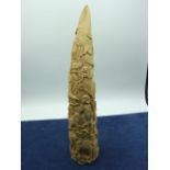 Carved Tusk / Horn ( chipped ) 16 inches tall