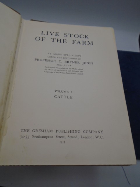 Livestock of the Farm by Prof. Jones Published by Gresham 1915 ( Vols I, II,IV) NB no Vol III. - Image 2 of 2