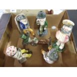 5 Pottery Figures ( a/f )