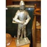 Metal Knight Figure 22 inches tall