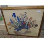 Vivian Starling 1944 Watercolour - Still life Spring flowers in bowl 22 x 18"