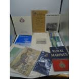 A box of vintage shipping ephemera to include HMS, Cunard, White Star Line, RMS etc
