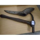 Vintage coal miners axe/pick circa 18th century? plus a French fire pick