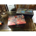 2 oriental Style Musical Jewellery Boxes ( A/F )