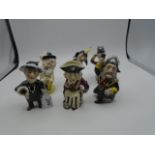 Set of 6 Shorter pottery comical figures