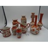 9 pieces of kutani ware