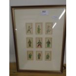 Mounted and framed cigarette cards from Hwaching Tobacco Co, Shanghai