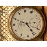 Thomas Russell & Son full hunter crown wind pocket watch, not working. Circular white enamel dial