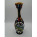 Moorcroft pottery limited edition vase in the Vale of Aire pattern designed by Emma Bossons, limited