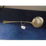 Silver shell bowled punch ladle, 13.5" long, London 1835, 139g