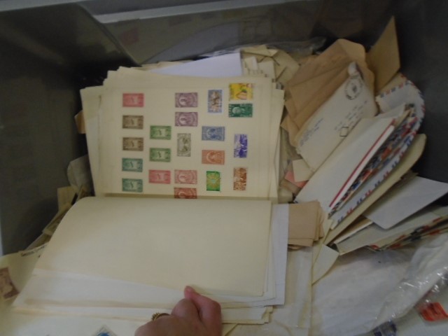 Large box of semi sorted stamps - Image 3 of 6