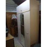 Alstons 2 door wardrobe with central mirror and removable top box. 45 inches wide 86 tall