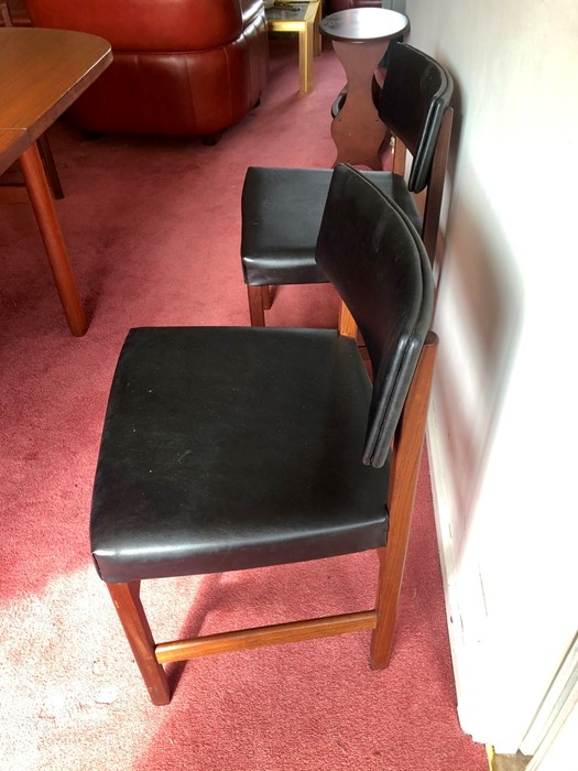 Retro Mid Century Extending Dining Table with one leaf & 6 Chair Frames - Image 5 of 9