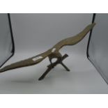 Brass eagle, wing span 47cm, 24.5cm tall to tip of highest wing
