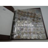 Coin album incl British mixed and 1799 1/2d plus 4 generation coin 1897, foreign coins and some