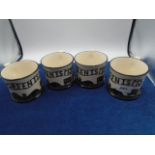 4 Moorland Pottery mugs 'how green is my valley'