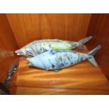 2 Glass Fish and Basket ( a/f )