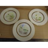 3 Limited Edition Coalport plates with fish design - the Pike, Perch and Trout