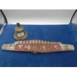 Vintage Thames lorry grill plate and bell