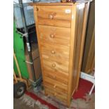 Pine 7 Drawer Chest 49 1/2 inches tall 17 wide 16 deep