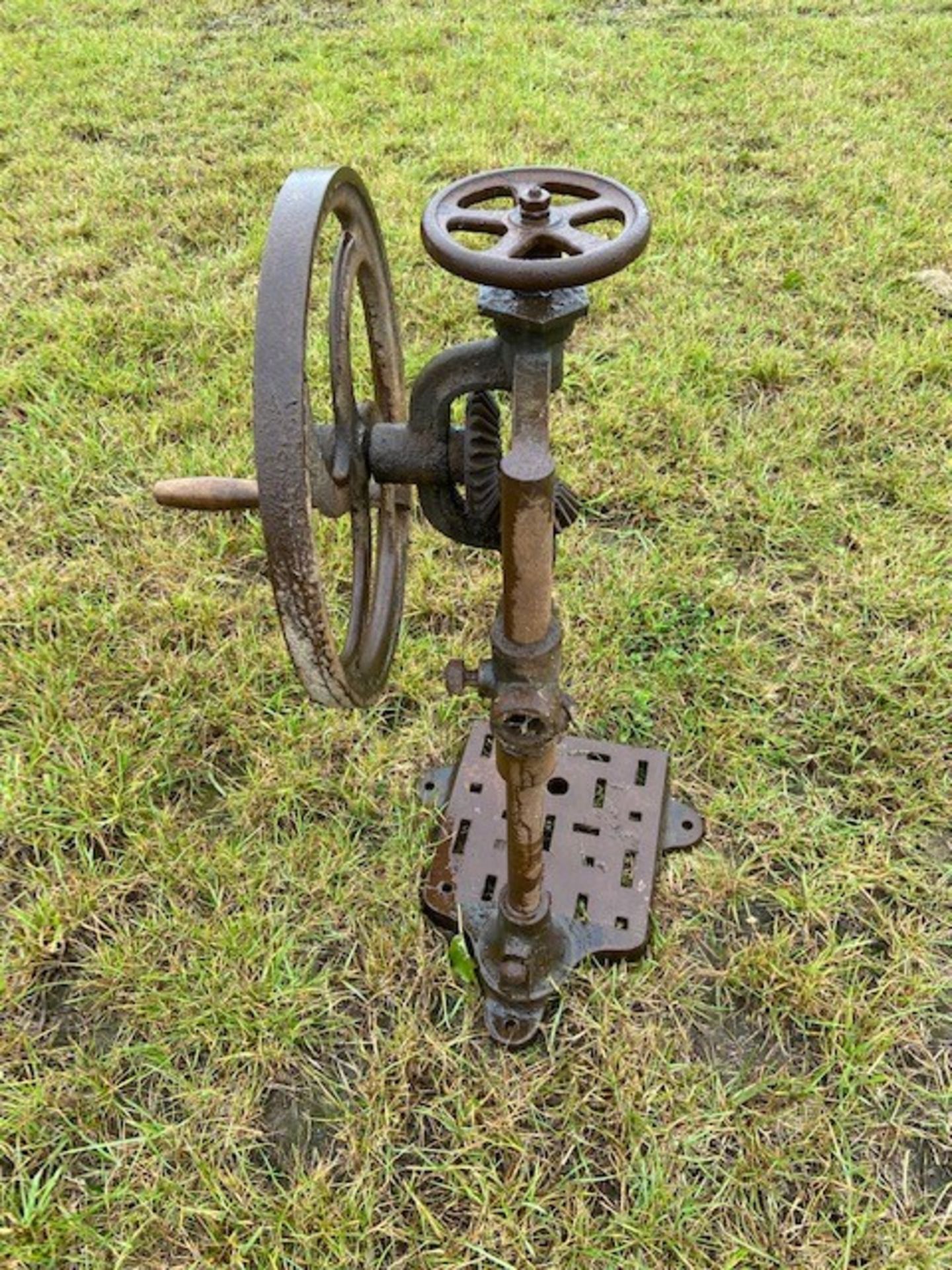 Vintage hand-operated bench drill