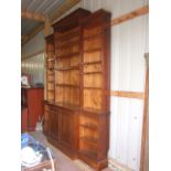Antique Breakfront Bookcase 233 cm wide bottom section 45 cm deep. Overall height 307 cm. Top