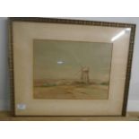 Watercolour of Windmill Blakeney signed ? cr 1940's