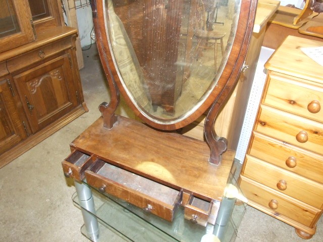 Antique Dressing Table Swing Mirror with 3 Drawers - Image 2 of 3