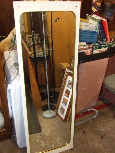 Retro Wall Mirror 19 x 56 inches with original screws with brass covers