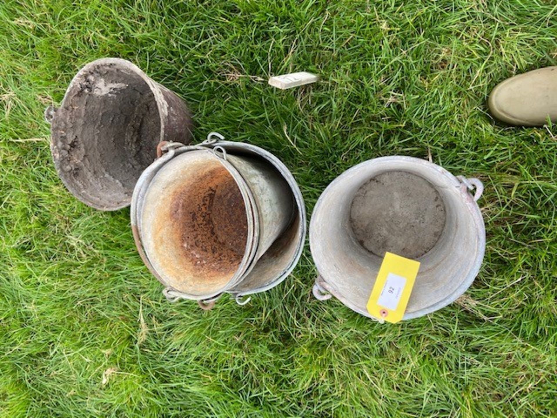 5 Vintage galvanised buckets