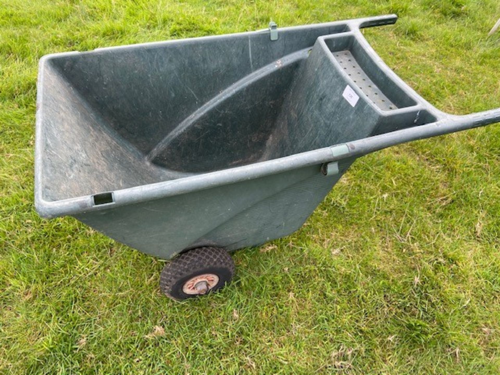 Two wheeled wheel barrow