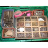 Crate of garage odds screws , nails etc ( crate not included )