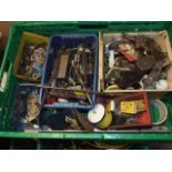 Crate of workshop odds including drill bits etc ( crate not included )