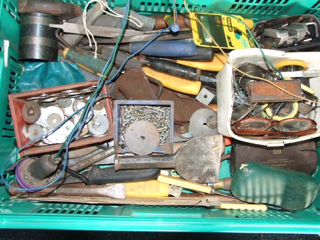 Crate of assorted tools etc workshop clearance ( crate not included )