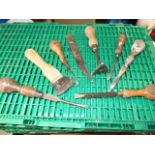 Vintage Wood Handled Screwdrivers etc