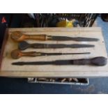 4 Vintage Screwdrivers longest 22 inches