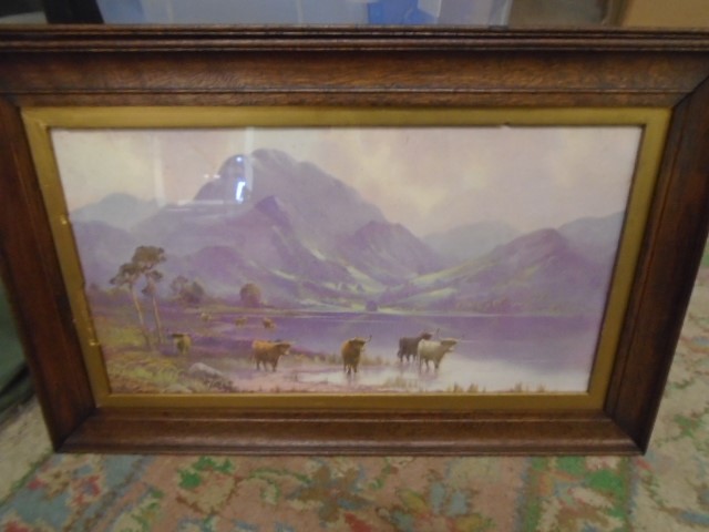 A pair of Highland prints in Oak frames 7 1/2 x 9" - Image 3 of 3