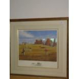 Limited Edition print of St Andrews 17th, 519/600 after P Munroe, signed