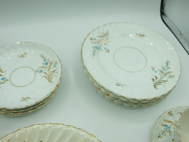 Tea Set comprising of Sandwich Plate , 6 Side Plates , 6 Cups , 5 Saucers - Image 3 of 5