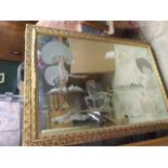 Mirror with engraved horse design ( damage to frame)