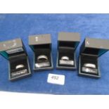 4x sterling silver 'Lord of the Rings' rings