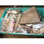 Crate of assorted copper brass etc etc from workshop cabinet ( crate not included )